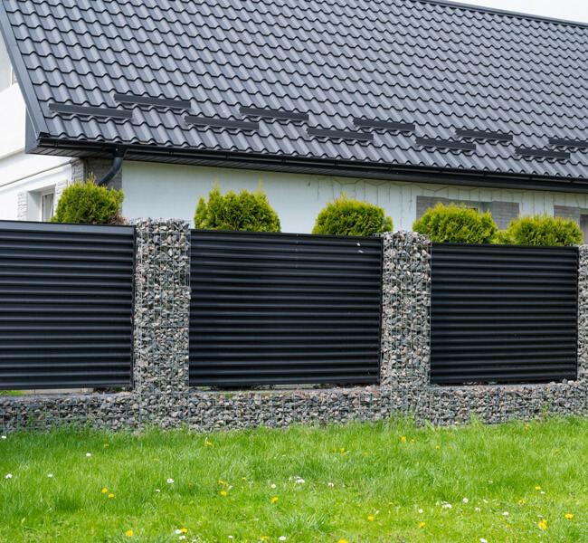 Aménagement clôture et gabions jardin