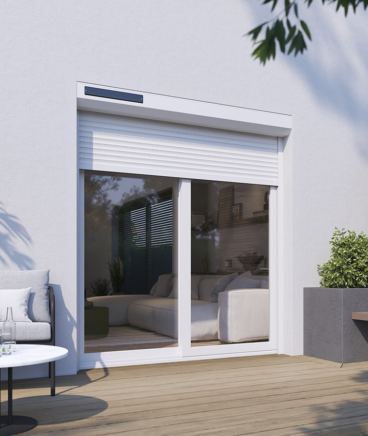 Volet roulant sous linteau blanc