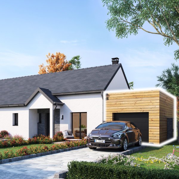 Extensions maison sejour et garage bois toit plat
