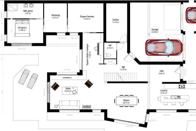 Rendu et plan de maisons sur-mesure